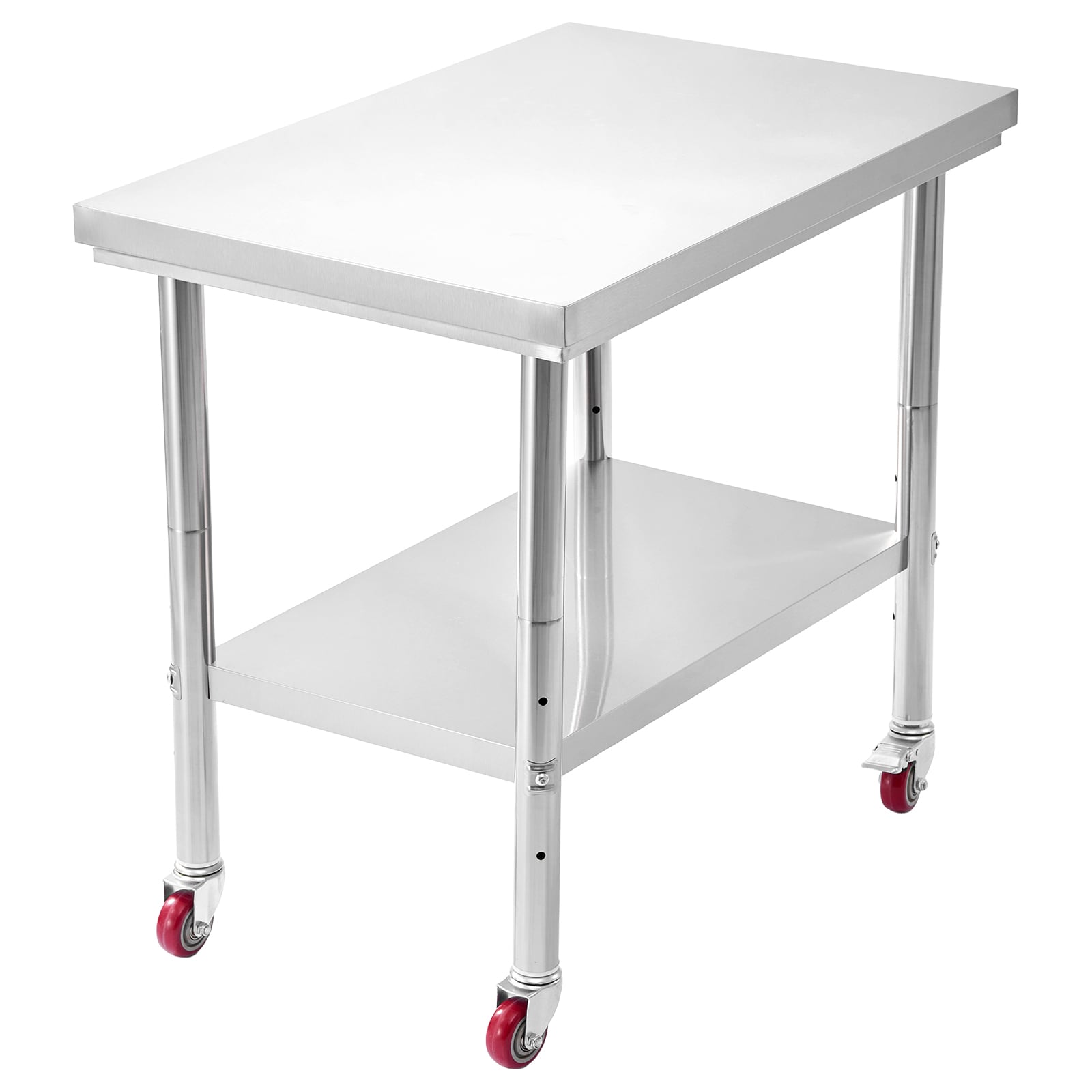 Stainless Steel Kitchen Work Table With Wheels And Undershelf_voghion.com